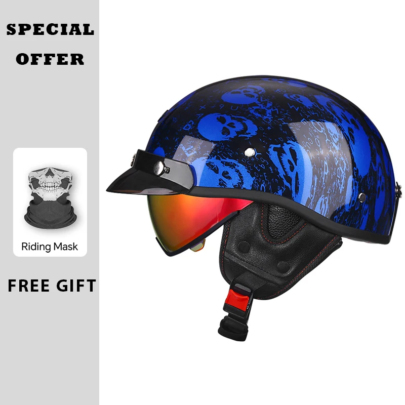 Crash Headpiece Half Face Helmet Men Women Unisex Motorcycle Helmets Half Face Helmet Comfortable Ventilation Capacete De Moto