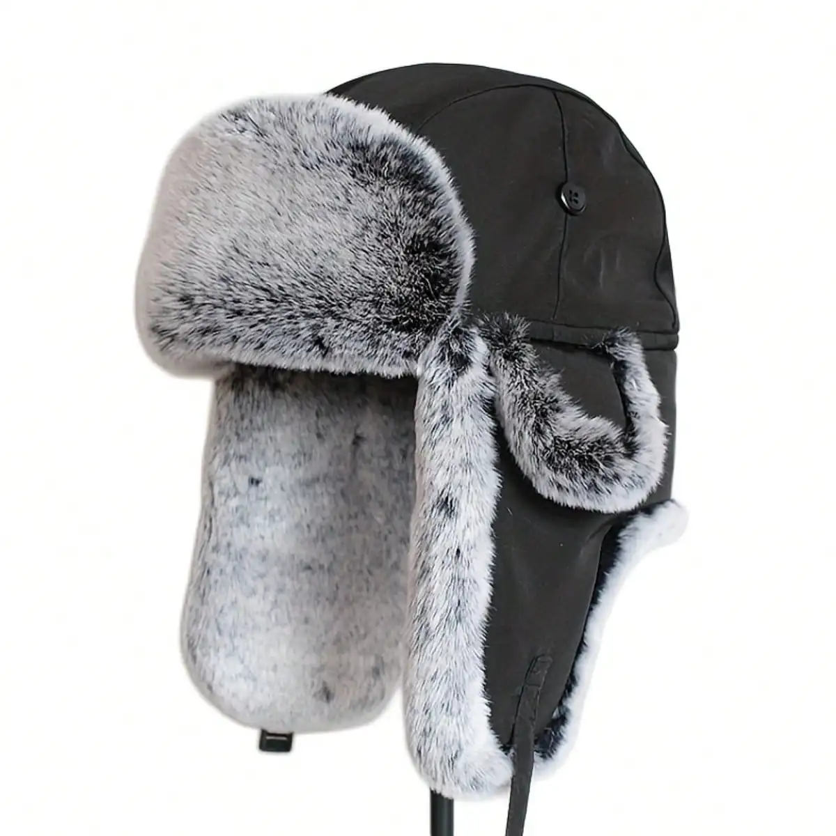 Winter Warm Bomber Hat for Men Women Snow Cap Faux Fur Russian Ushanka Trapper Hats with Earflaps for Outdoor Hunting Skiing