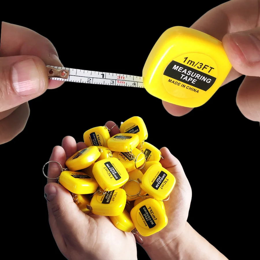 2pcs/39.37 Inch Stainless Steel Tape Measure, Imperial Mini Steel Tape Measure, Lightweight Keychain Tape Measure, Durable Lead‑