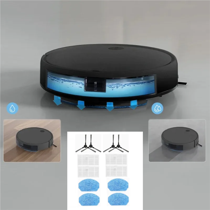 

【B6R-Sale】24PCS Side Brush Hepa Filter Mop Cloth For Midea VCR04G Robot Vacuum Replacement Accessories