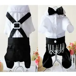 Dog Costumes Shirt Suit Tuxedo Wedding Party Clothes with Bow Tie Pet Coat Dress Skirt Apparel Outfit