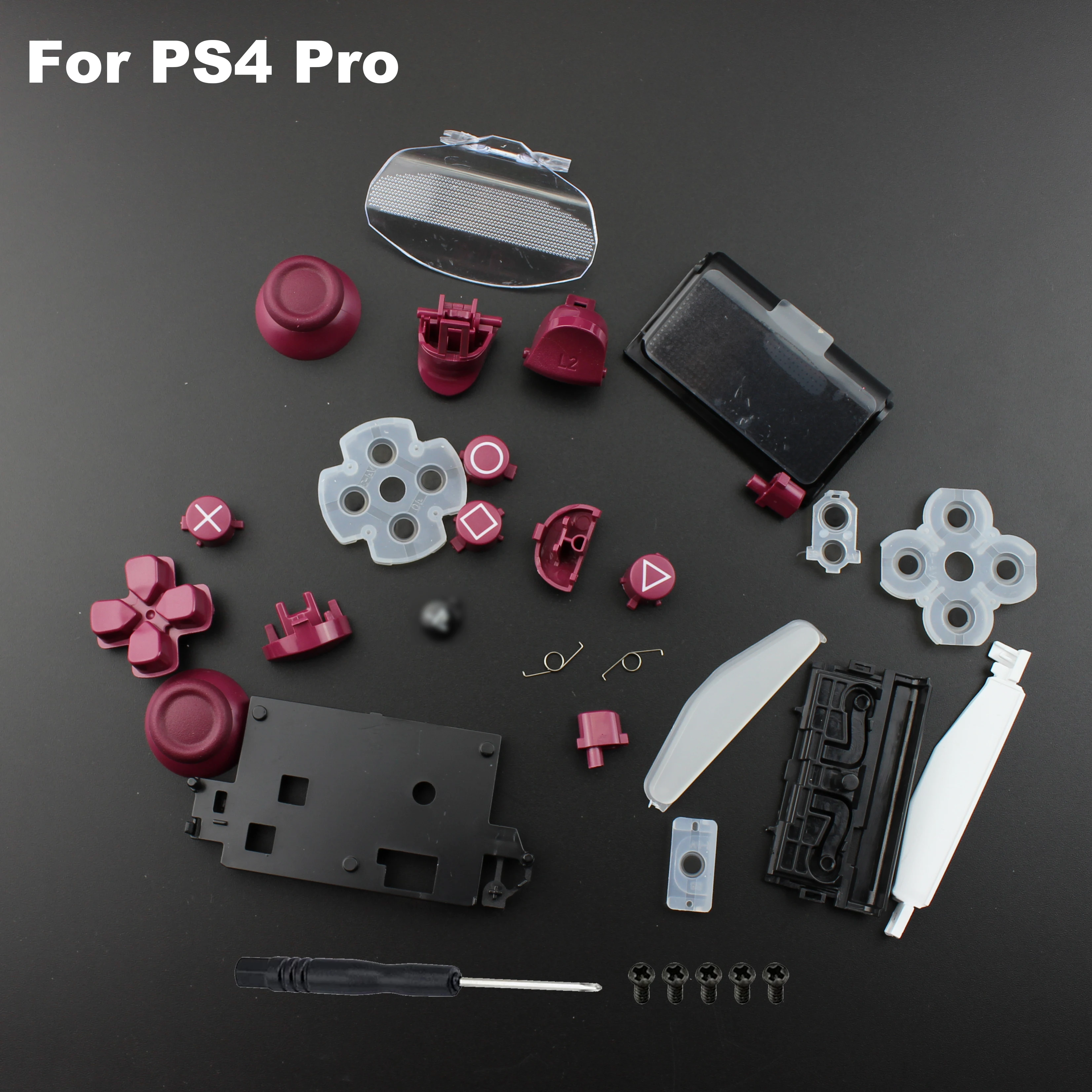 

1set Full housing repair parts D-Pad Circle Square Triangle X Button set for PS4 PRO Controller JDS-040 JDM-040 JDS-010 011