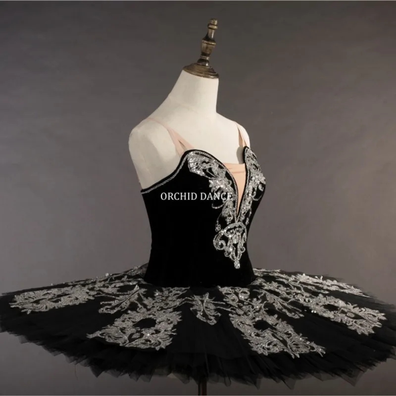 Professional High Quality Women Adult Dance Costumes Black Swan Lake Ballet Tutu