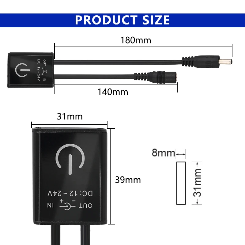 12V 24V IR IR Motion Sensor Switch ON/OFF 10-100% Infinitely Dimmable 3A 72W Metal Case DC Plug For Kitchen Lamp LED Light Strip