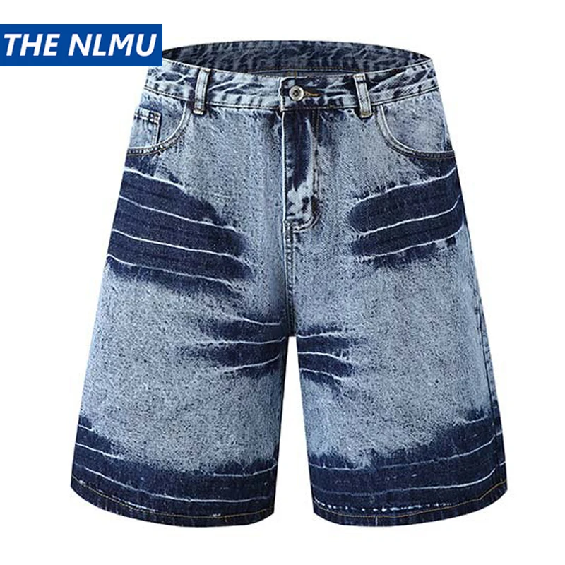 

Vintage Washed Jean Shorts for Men 2024 Summer Harajuku Streetwear Hip Hop Denim Short Pants Retro Baggy Shorts