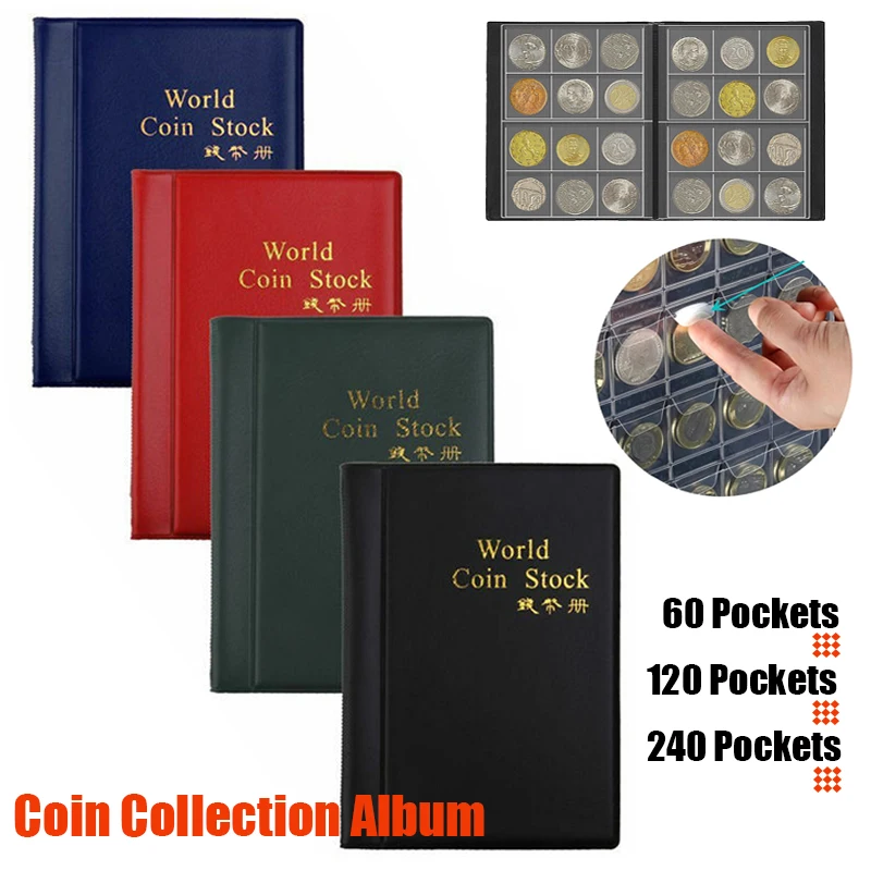 60/120/240Pockets Album For Coins Collection Book Home Decoration Photo Album Coin Album Holders Collection Book Scrapbook