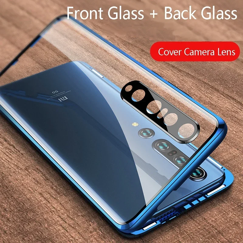 

Metal Magnetic Double Sided Tempered Glass Phone Case For Poco X6 X7 X8 Pro Max C75 M7 M8 Pro 5G Lens Protection Cover Cases