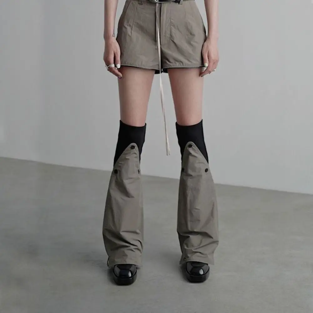 

Patchwork Knee High Leg Warmers Locomotive Style Punk Bell-bottoms Socks Hosiery Over-knee Stockings Women Y2K Women