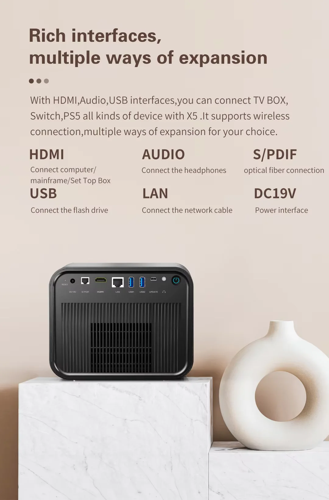 Paihao X5 Smart Android 11 Max 4K Projetor 1920*1080p 1600ANSI Lumens DLP Link 3D LED Portátil Foco Automático Home Theater