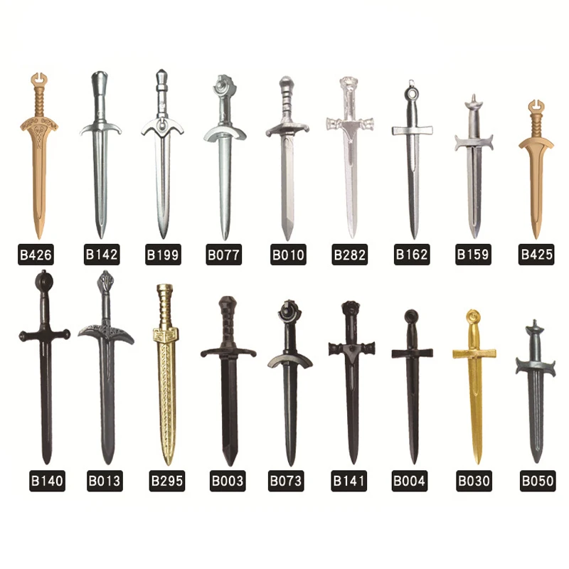 

Medieval European Military Sword Kit Packs MOC Building Blocks Weapons Parts Model Bricks Toys Compatible With LEGO