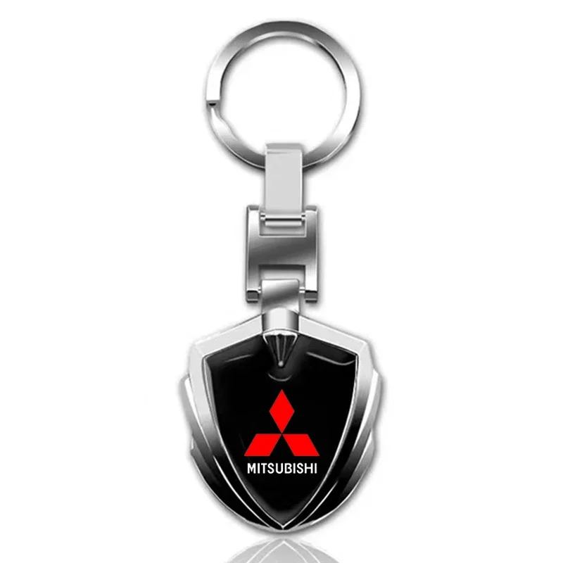 3D Metal Car Styling Keychain Key Chain Key Rings Pendant For Mitsubishi Outlander Lancer 10 9 ASX RALLIART Eclipse L200 Pajero