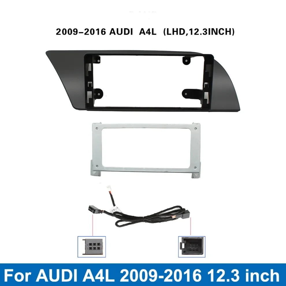 

Car radio frame12.3 inchFascia Panel for AD A4L 2009-2016(Left Wheel)Dash Kit Install Facia Console Bezel Plate GPS Adapter Trim