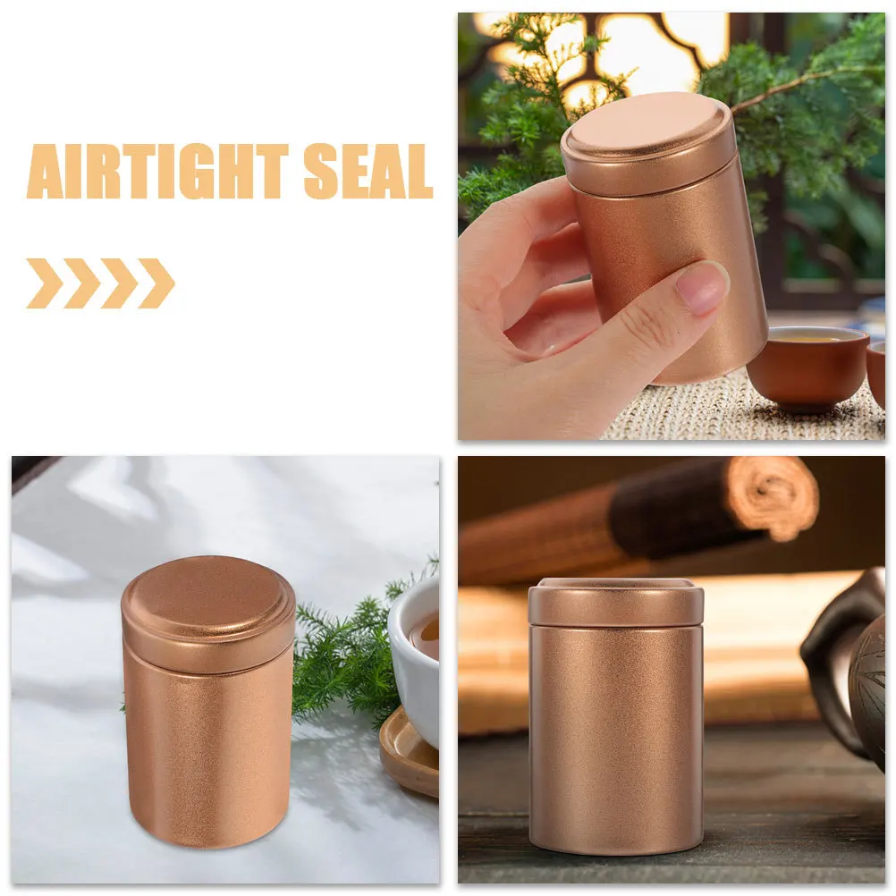 

4Pcs Household Tea Canisters Tinplate Food Storage Containers Portable Sealed Jar for Tea Sugar Candy Multi-Function Metal Box