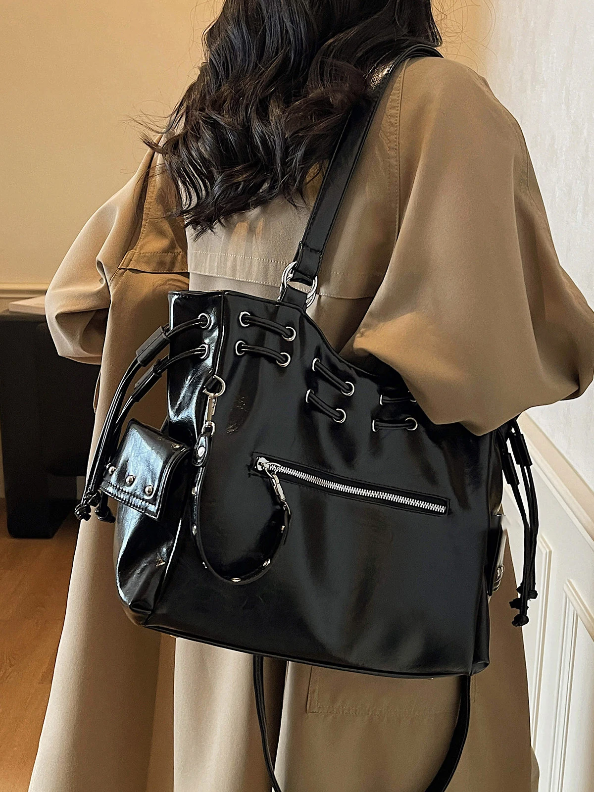 

High Grade Women's Handbags Luxury Brand Design Buckets Totes Commuter Shoulder Bag College Student Handheld Tote Bag Large