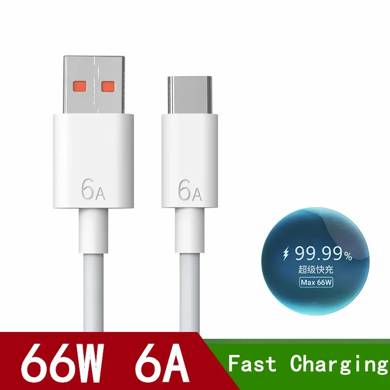 

66W 65W 6A Super Charger Cable Fast USB Type C Charging Data Cord for Xiaomi Poco M3 X3 NFC F3 redmi note 11 Huawei OPPO