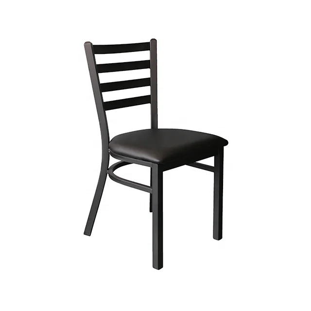 

Contemporary Restaurant Dining Room Cafeteria Chair Fast Food Metal Dining Chairs with PU Seat Cushion