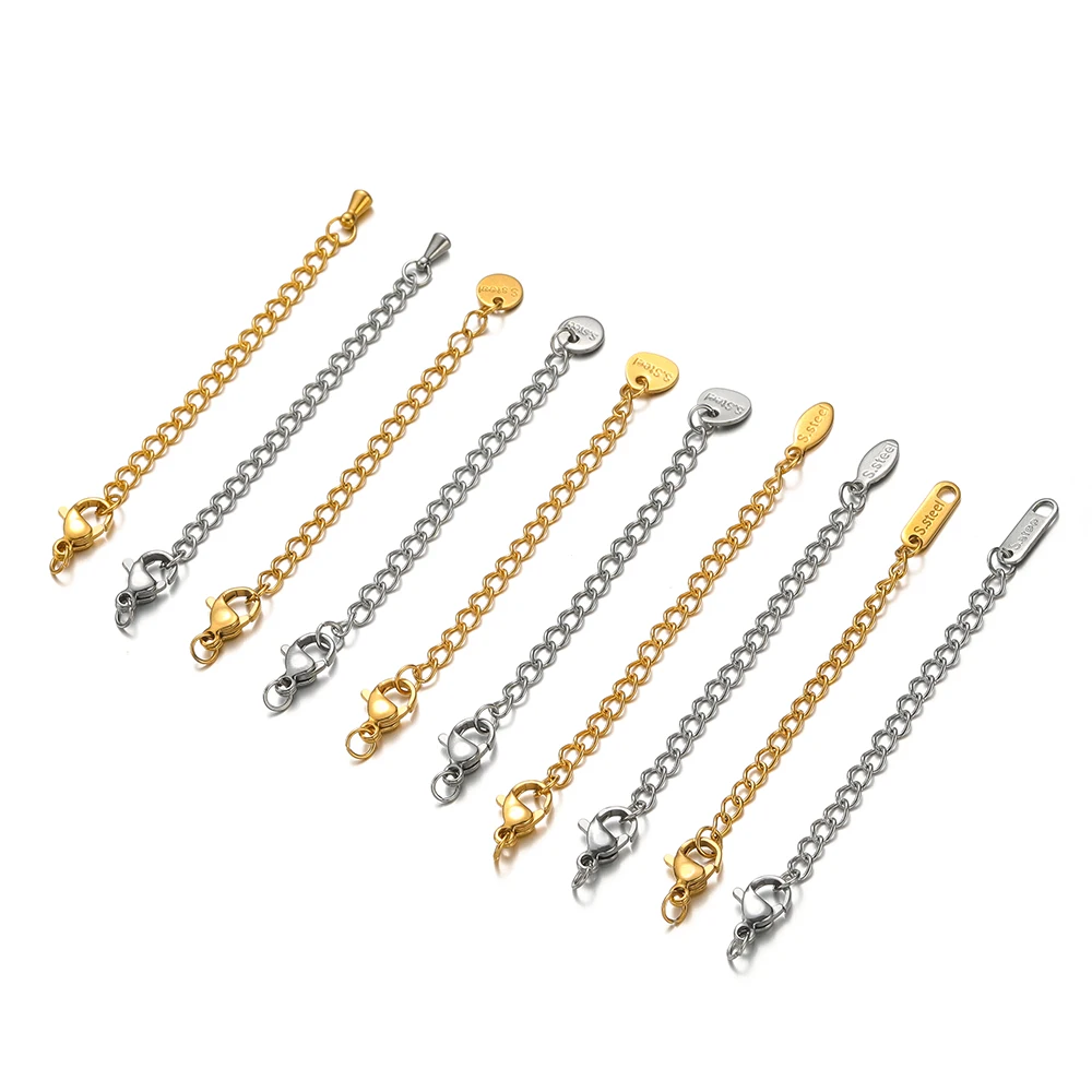 Stainless Steel Lobster Clasps Connector Extension Chains Link Jump Rings Connector for Bracelet Necklace DIY Jewelry Making