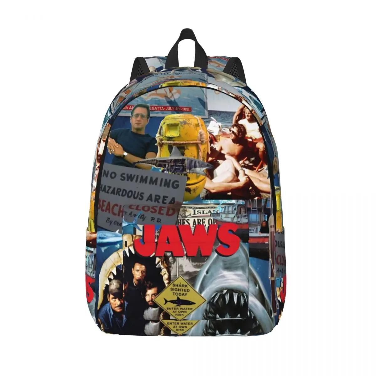 Jaws Classic Film Amity Island Cool Backpack Outdoor Student Work Horror Daypack for Men Women College Canvas Bags
