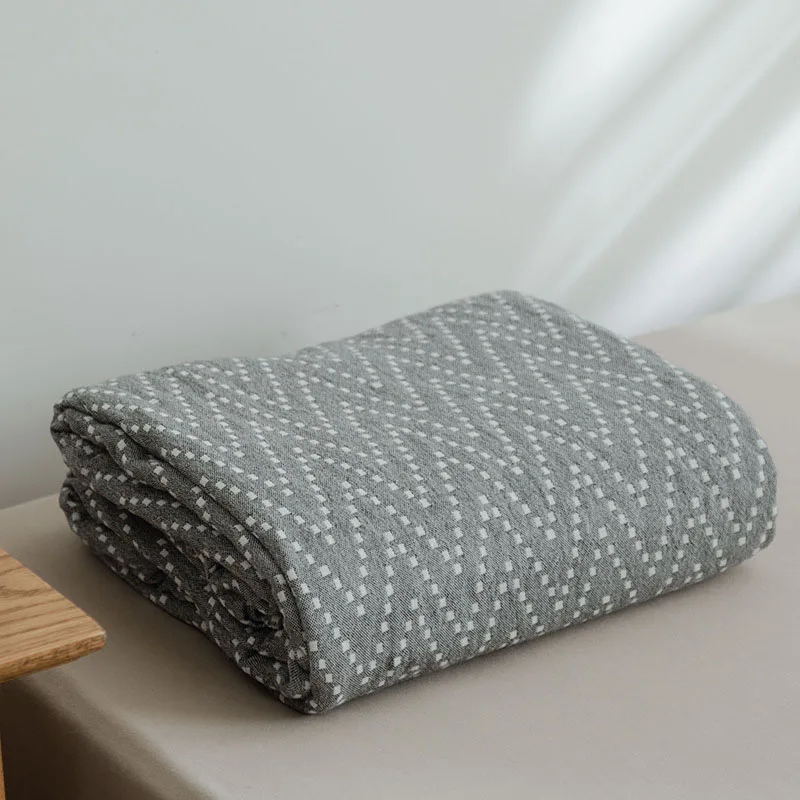 Cotton Blanket 3 Layer Gauze Summer Thin Quilt Winter Sheet Plaid Bedspread for Single Double Queen King Sofa Throw Bed Cover
