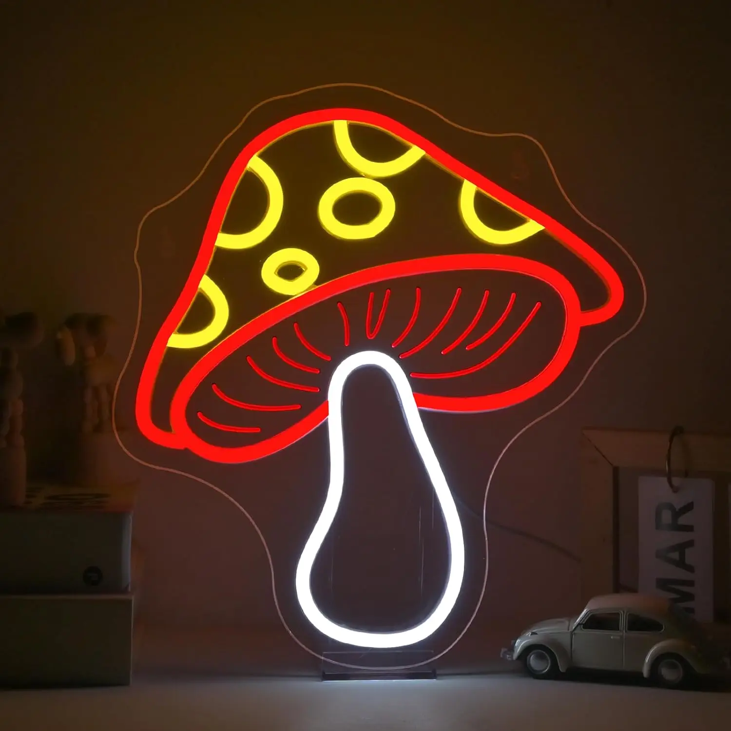 Mushroom LED Neon Sign USB Wall Light For Bedroom Cafe Bar Game Room Fairy Garden Window Cute Plant Aesthetic Decor Gift