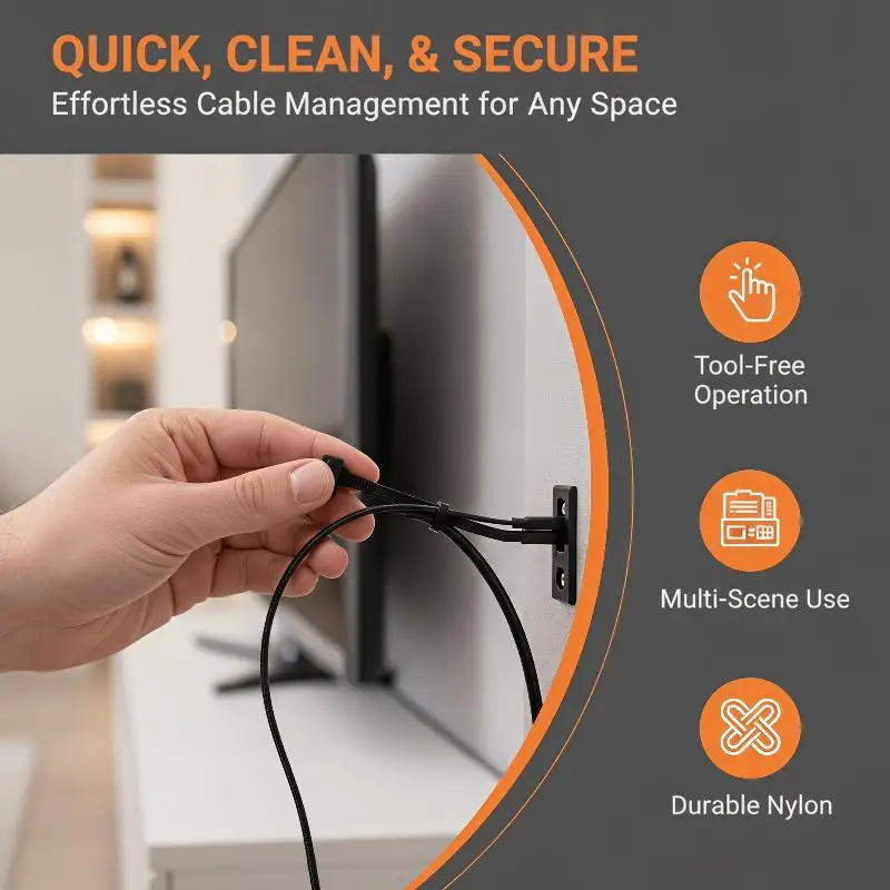 20Pcs Durable Nylon Push Mount Cable Zip Ties Self Locking Wire Fastener Clips for Data Center Wiring Use