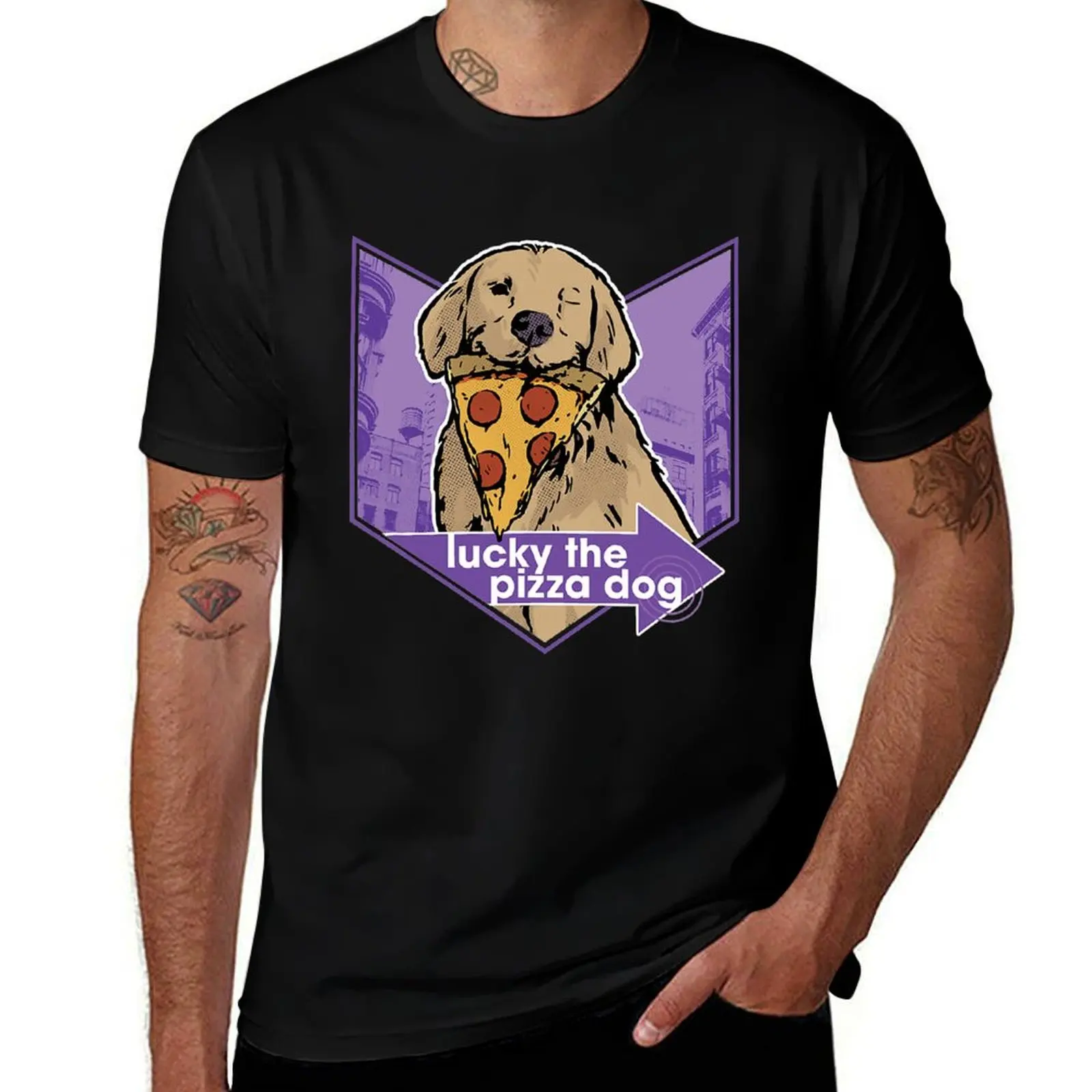 

Lucky The Pizza Dog T-Shirt t shirt for man t shirts for man graphic funny t shirt man casual T-shirt