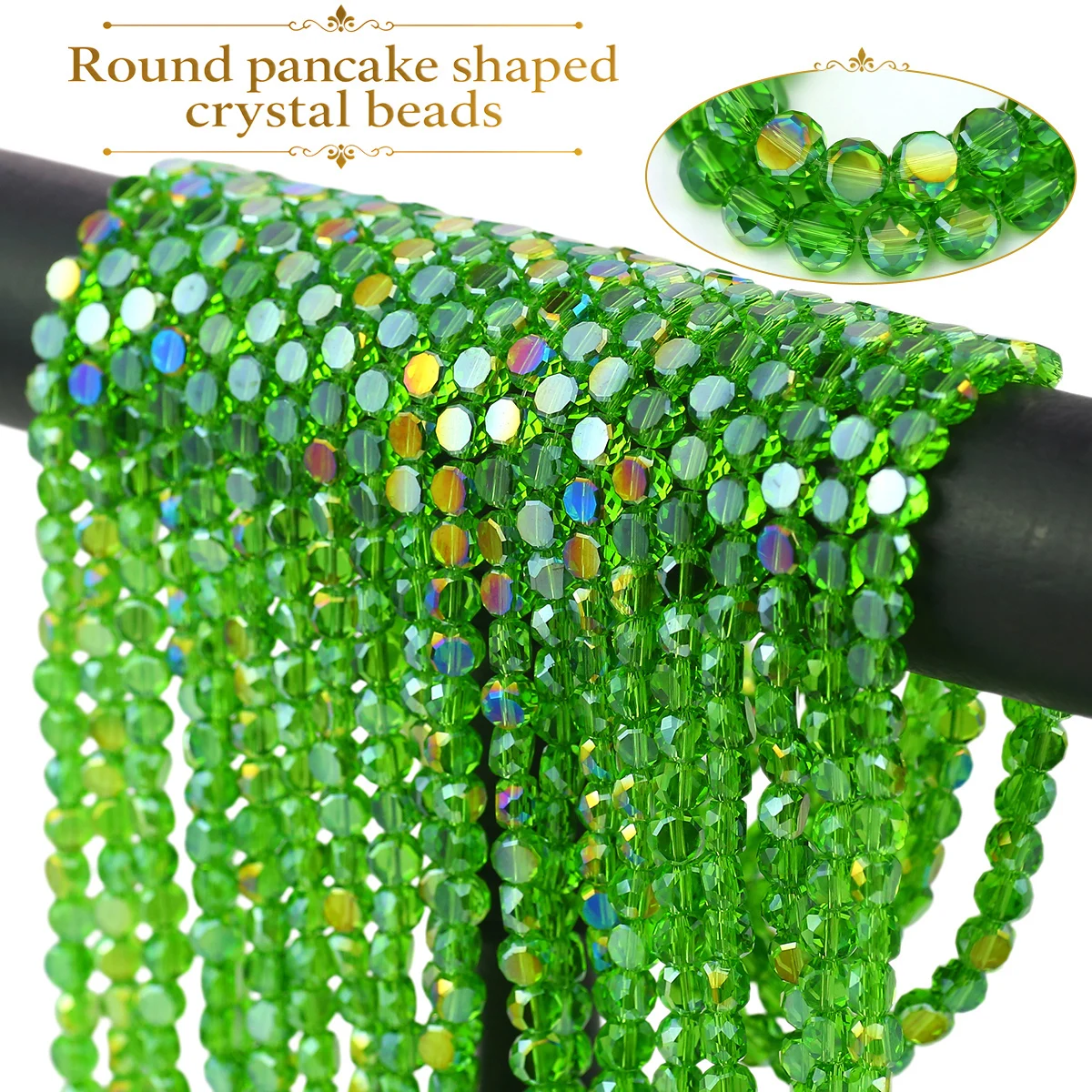 6mm 100–300pcs Clear Crystal Glass Natural Color Round Discs Dark Green Handmade DIY Jewelry Makin Bracele Decoration Accessorie