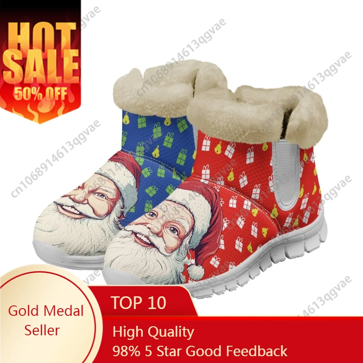 

Merry Chrismas Red and Blue HoHo Snow Boots Mens Womens Teenager Custom Made Boot Snow Shoe High Quality Couple Sports Shoes