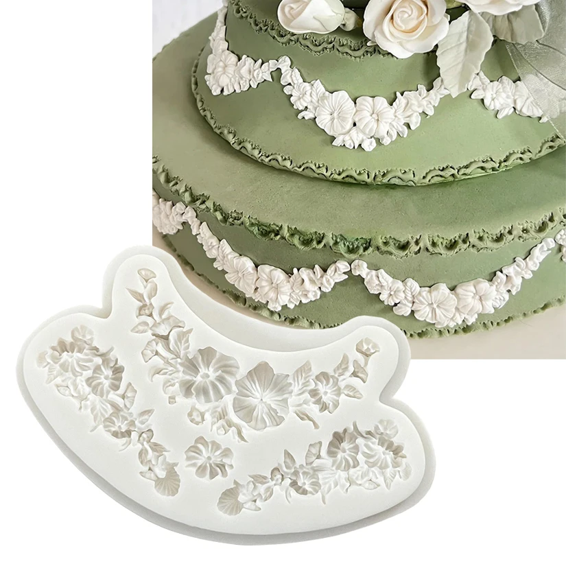 Morning Glory-Molde para hornear pasteles de silicona, artesanía de azúcar, molde para magdalenas de Chocolate, herramientas de decoración de tortas con fondant