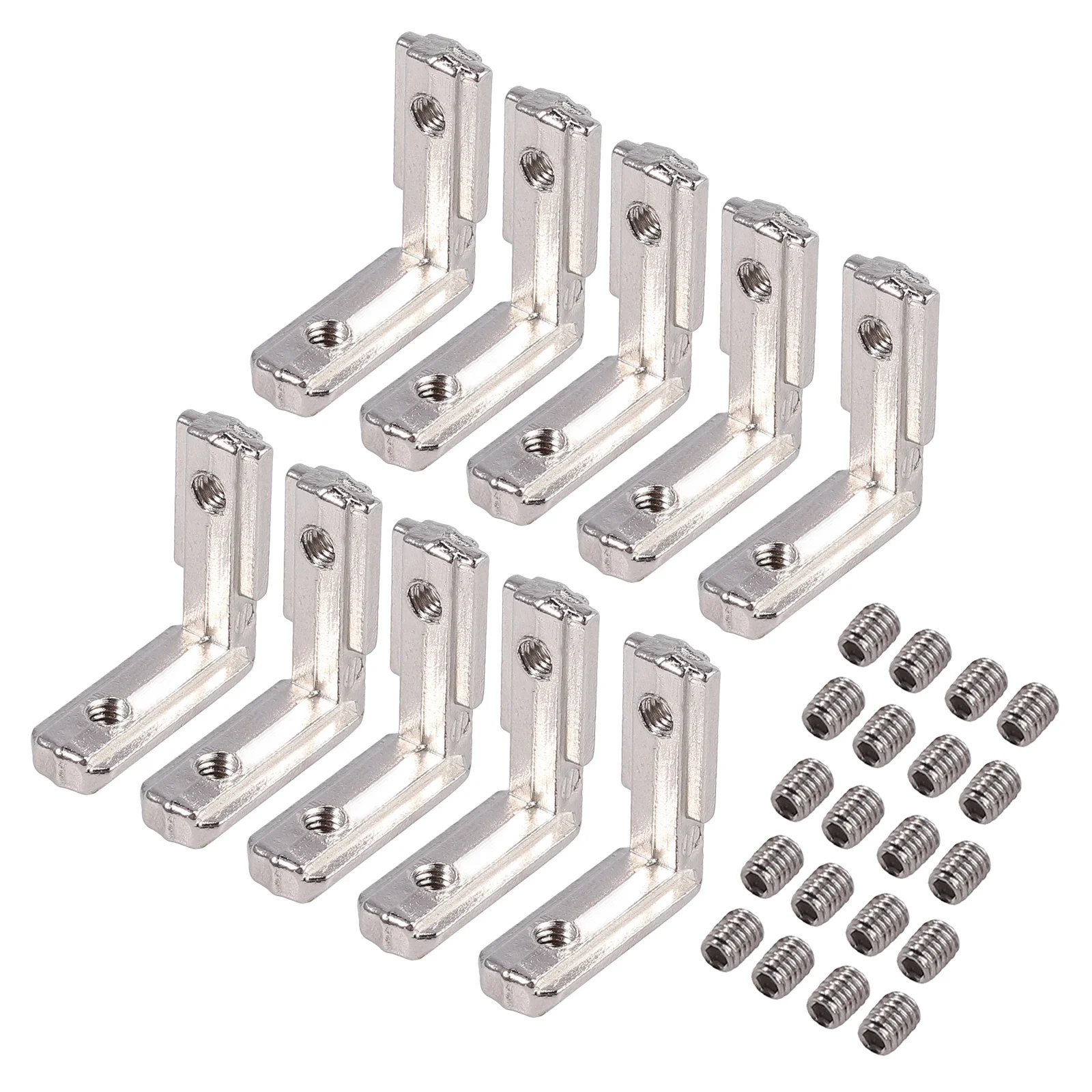 10pcs T Slot L-Shape Interior Corner Connector 2020 3030 4040 Joint Bracket with screws Aluminum Profile Extrusion Connector