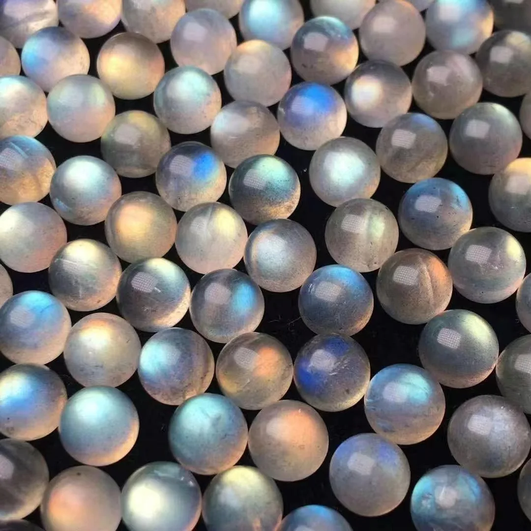 20PCS/Lot 8 10mm Round Cabochon Loose Grey moonstone For DIY Jewelry