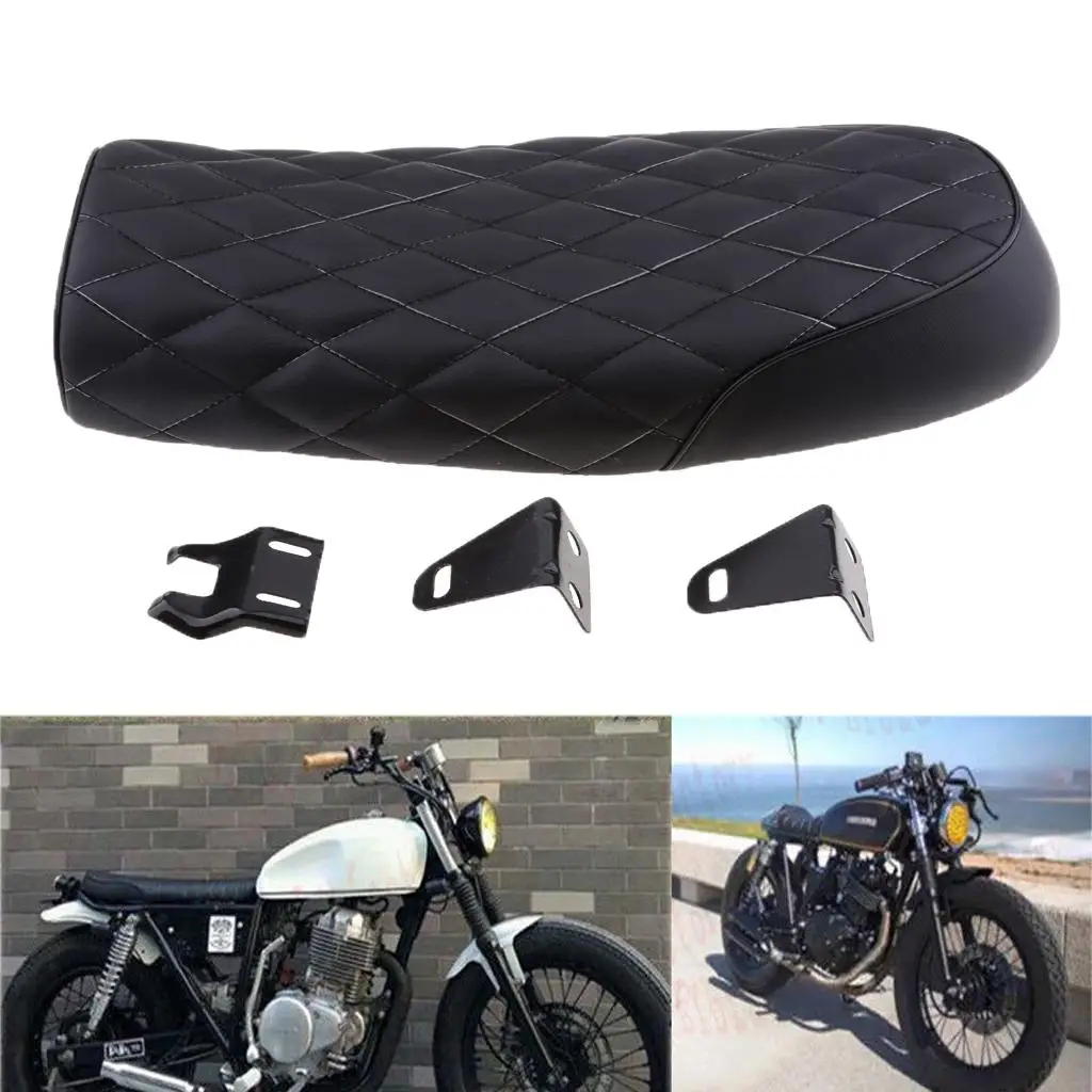 مقعد متسابق على طراز الشقي المسطح للدراجات النارية مع خياطة ماسية 0 0 0 CB550 CB750 #5