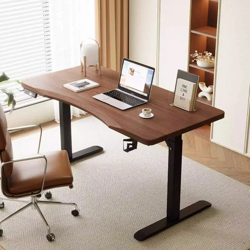 Solid wood electric lifting table home desk study double e-sports table desk workbench computer