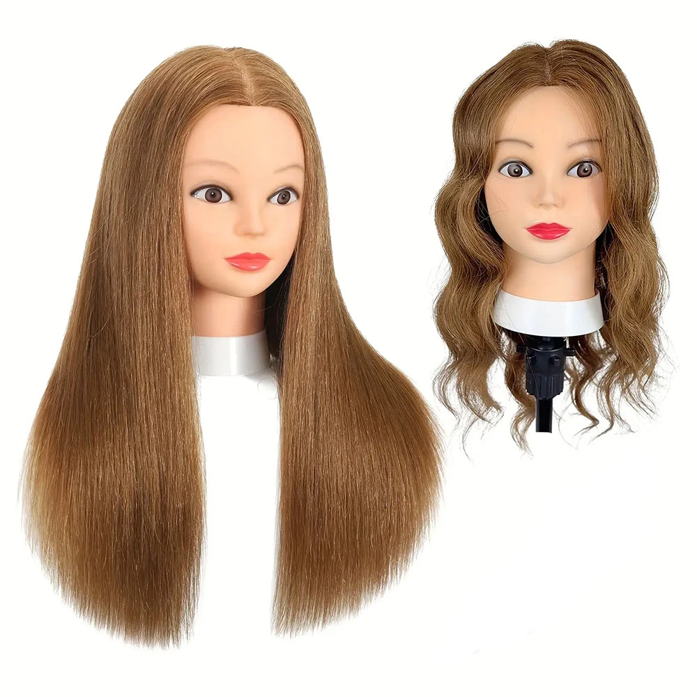 

100% Real Hair Mannequin Head With Human Hair For Salon Training Equipment Home Gifts School Practice Training Head Doll