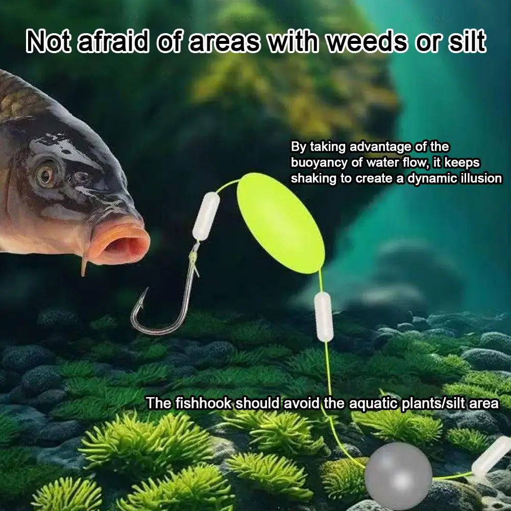 

New Double-Hook Reverse Bottom Rig,Flip the Fishing Hook,Reverse Double Baseline Hook,Fishing Tools F2E1