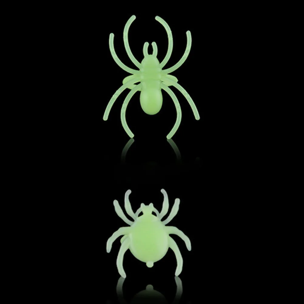 

12pcs Spider Skull Animal Plastic Finger Ring Halloween Decoration Party Ghost Festival Rave Light Up Ring Stress Relief