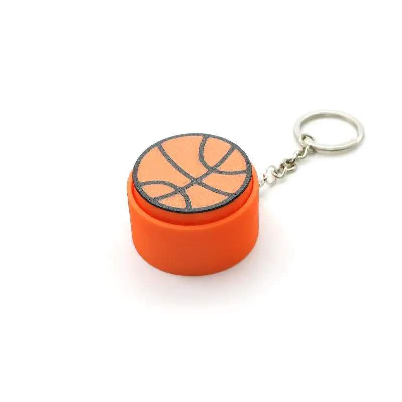 Portable Basketball Football Keychain Fidget Toy Push  Bubble Sensory Gadget for Travel Study Calm and Fun Gifts