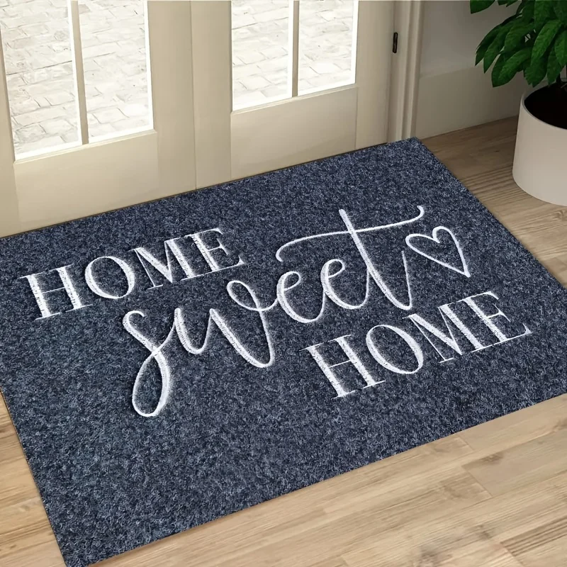 Farmhouse Fall Floor Mat  Welcome Letter Two Foxes Forest Element Art Rug Warm Nature Themed Decoration for Home Entrance