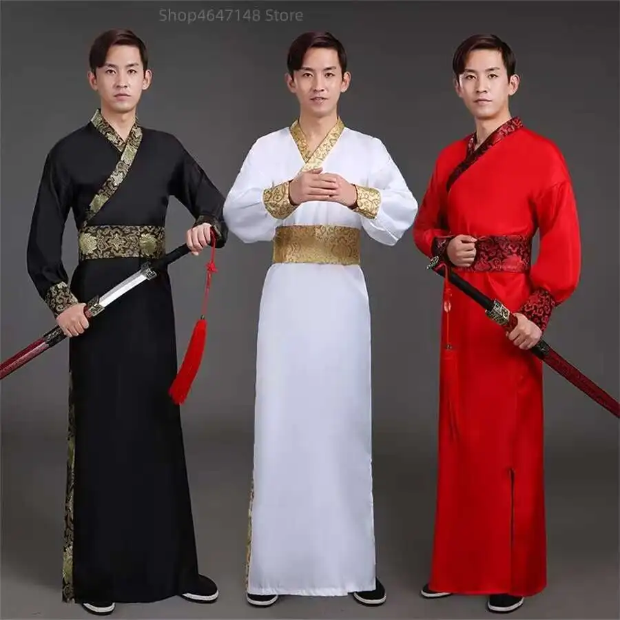 Man Hanfu Dress New Year Oriental Ancient Performance Stage Folk Dance Costumes Han Dynasty Cosplay Robes Chinese Traditional