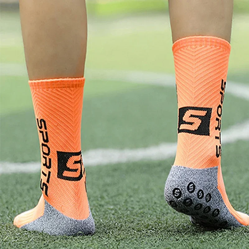 New Style Kids Non Slip Long Football Socks Adult Men Women Anti Slip Soccer Cycling Antibacterial Deodorant Sports Grip Sock