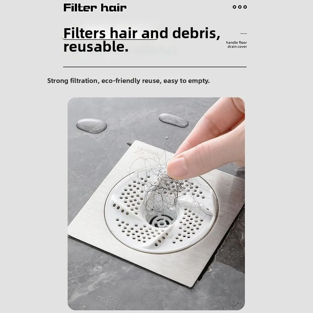 3pcs Hygienic Vortex Floor Drain Rotating Anti-Clogging Drain Cover Mesh Design Bug Proof Hair Collector Household Use