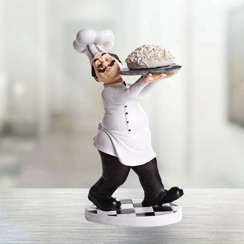 Ornament Cabinet Decoration Kitchen Figurines Home Korean Version Chef Statue White Sculpture Decorations