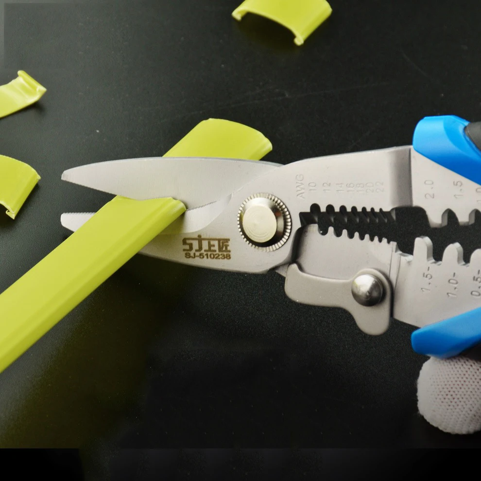 Electrician Wire Cutting and Stripping Pliers, Wire Pressing Pliers, Wire Pulling Pliers, 8-Inch Multi-purpose Wire Pliers