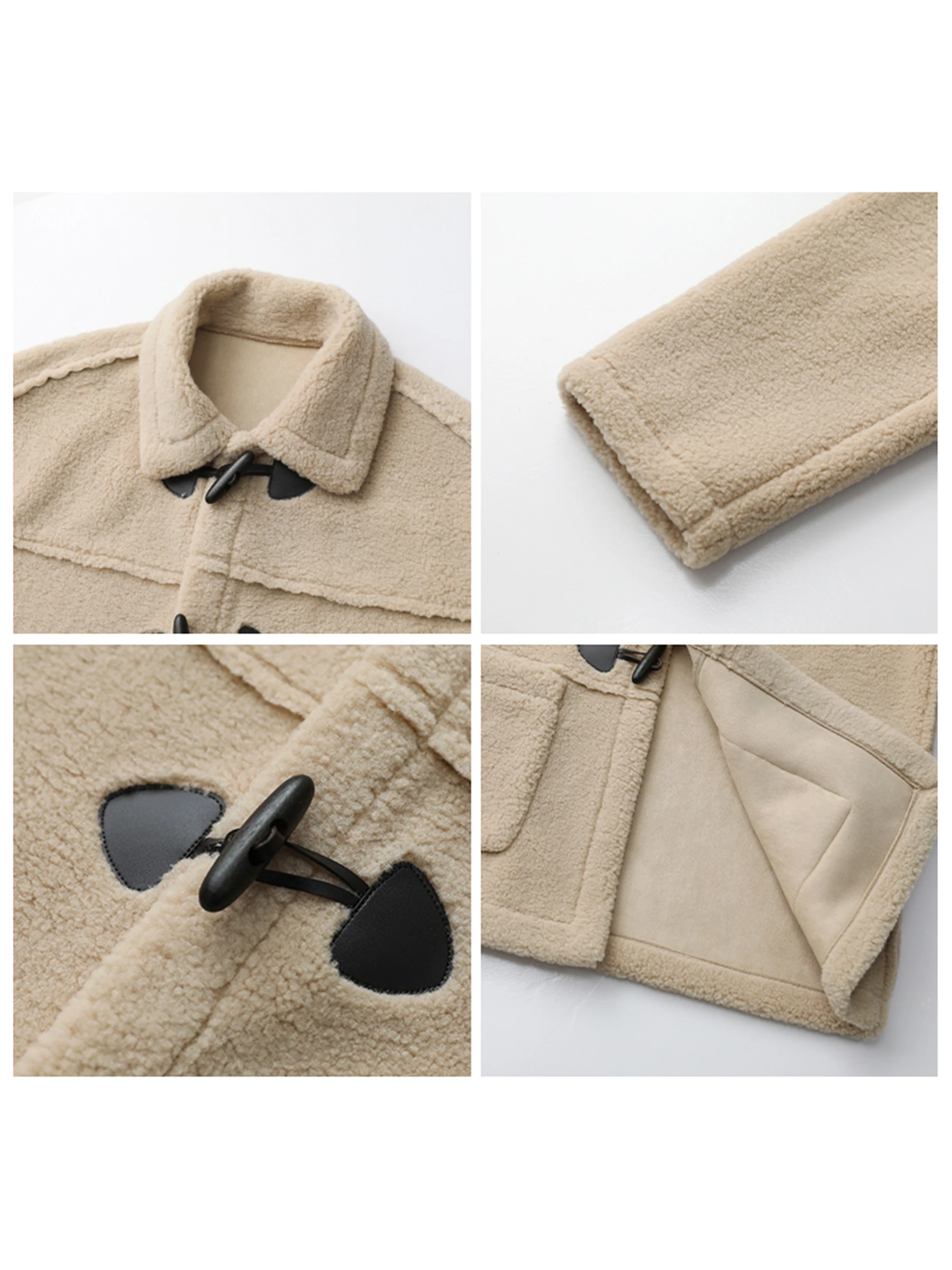 CHIC VEN Women Jackets Loose Thick Warm Outerwear New Horn Buckle Medium Long Plush Jacket Female Coat Autumn Winter 2024