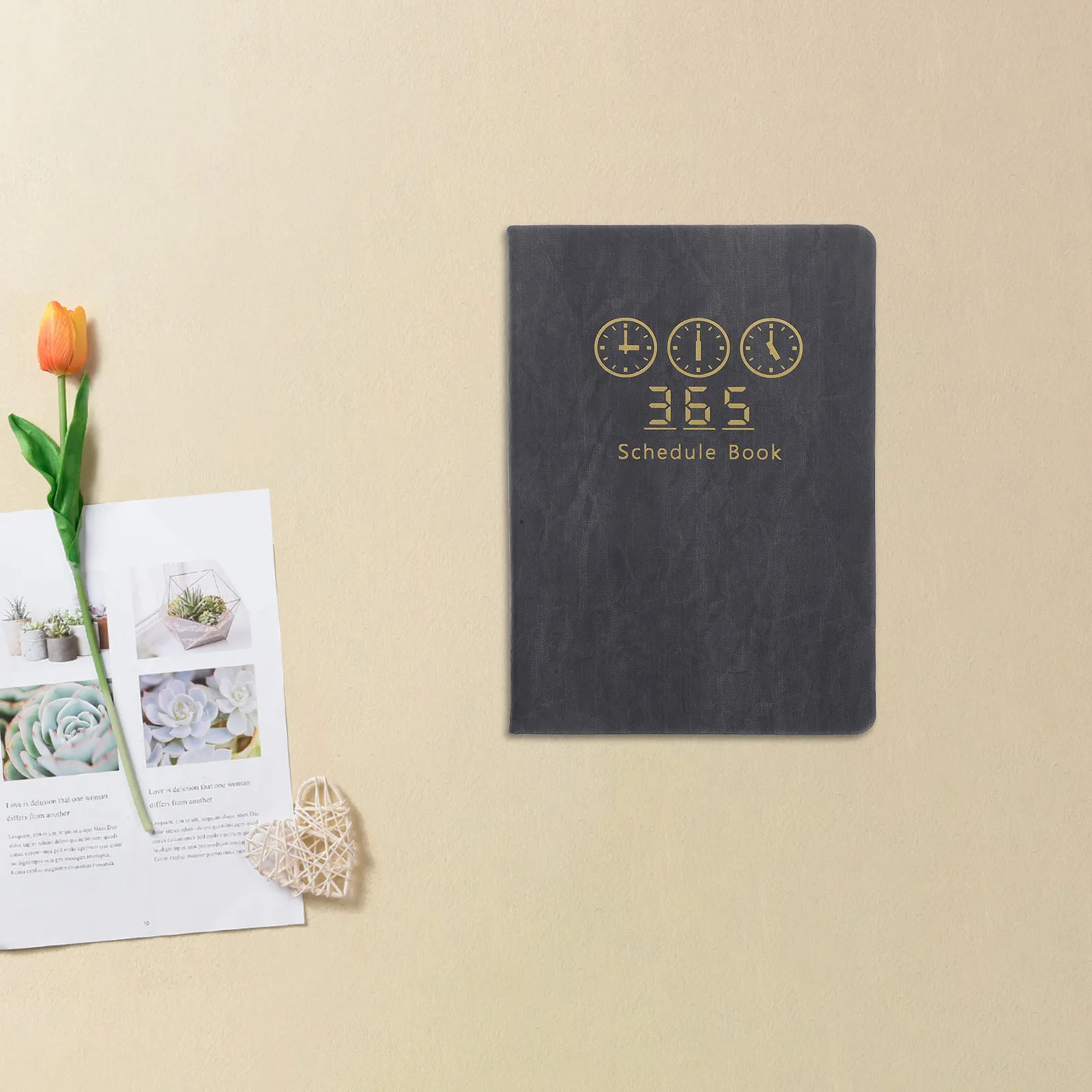

2026 Elegant Planner Notebook A5 Daily Weekly Monthly Scheduling Thick Smooth Paper Sturdy Cover Rounded Edges for Students