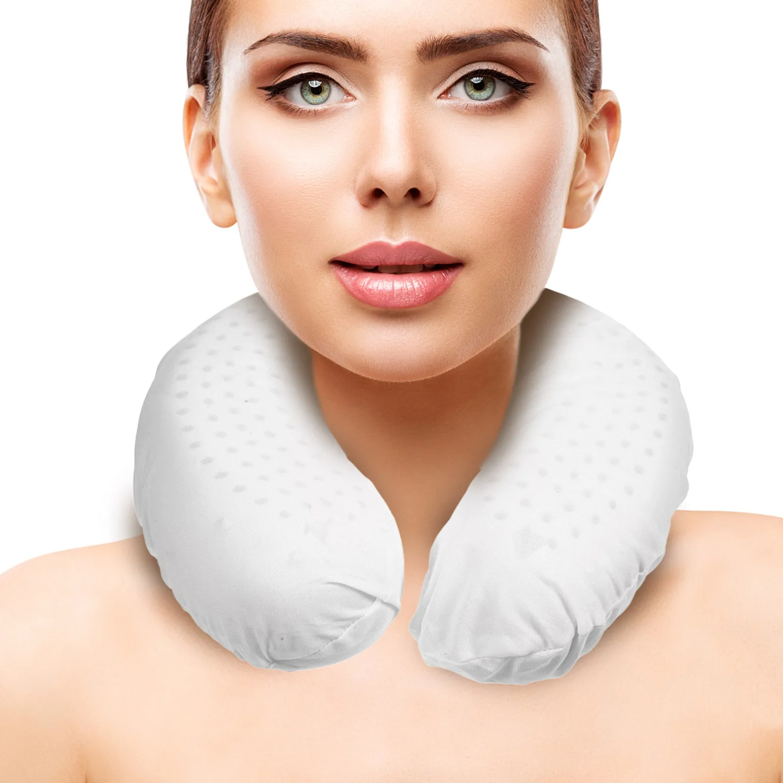 

1Pcs Latex Neck Pillow U Shape Pillow White Cervical Spine Support Travel Neck Cushion Comfortable Fatigue Relief