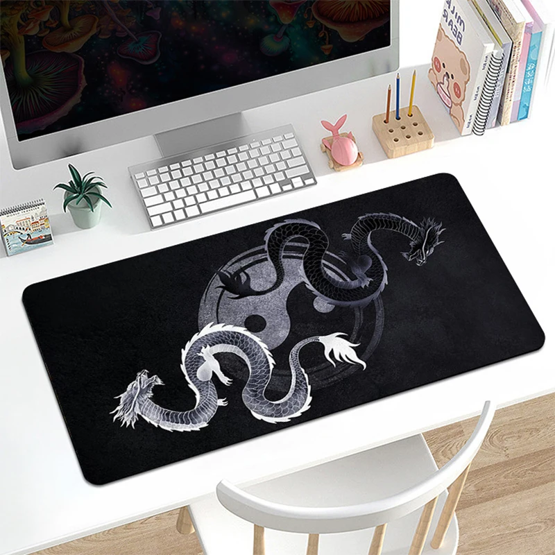 Grand tapis de souris de jeu XXL pour clavier de joueur (900 x 400 mm/800 x 300 mm) – Surface en tissu haute vitesse et tapis de bureau antidérapant pour ordinateur portable