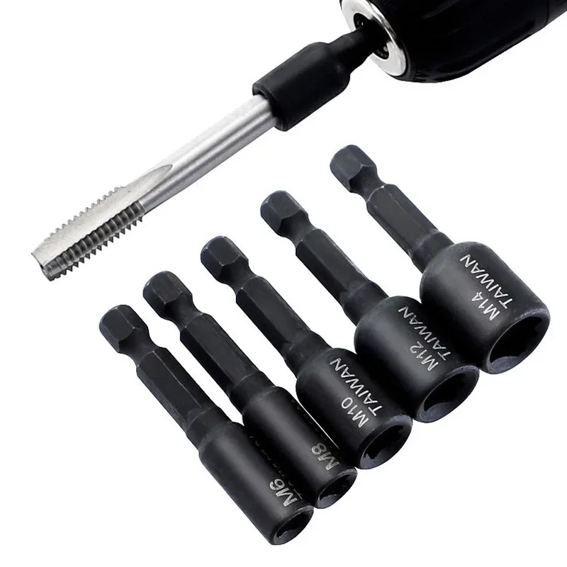 Imagem -02 - Hex Haste Quadrada Motorista Rosca Torneira Adaptador Parafuso Soquete 14 Rosca Torneira de Máquina m4 m5 m6 m8 M10 M12 M14 Pcs por Conjunto