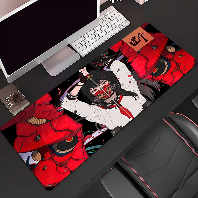 Mouse Pad samurai devil Gaming Laptops Keyboard Mat Deskmat Pc Accessories Desk Protector Gamer Mats Anime tide Home Decor