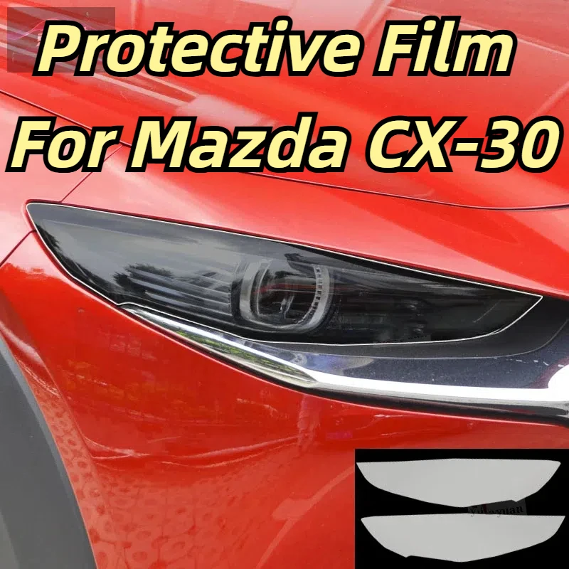 

Защитная пленка для автомобильных фар и задних фонарей для Mazda CX-30 2020-2023, передняя защита от царапин, черная прозрачная наклейка из ТПУ, аксессуары